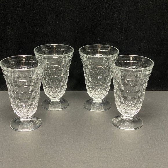 Fostoria American Clear Set of 4 Footed Iced Tea Water Goblets 12oz - Picture 4 of 7